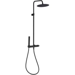 Essebagno COLONNA DOCCIA LUISA NERO MISCELATORE MECCANICO SOFFIONE Ø25 cm INOX
