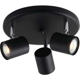 Fan_europe PLAFONIERA 3 LUCI ZERO 3xGU10 FINO A 35W LAMPADINE NON INCLUSE 235x120 mm NERO ORIENTABILE