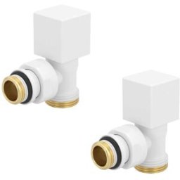 Poletti KIT VALVOLA E DETENTORE FIRST CUBE A SQUADRA 1/2'' BIANCO OPACO ATTACCO 3/4 EK