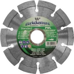 Workdiamond DISCO DIAMANTATO Ø125 mm CORONA SETTORI CEMENTO LATERIZI PIETRE