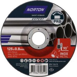 Symantec DISCO ABRASIVO EXPERT Ø125 mm SPESSORE 0,8 mm TAGLIO INOX SMERIGLIATRICI BATTERIA