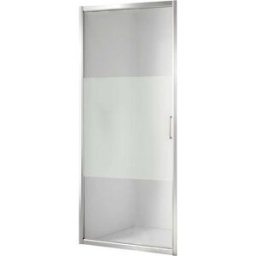 Tecnomat PORTA DOCCIA VITA BATTENTE 77-82 195 cm VETRO TEMPERATO SERIGRAFATO 6 mm PROFILI ARGENTO LUCIDO