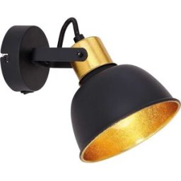 Globo APPLIQUE FILLO E14 25W IN METALLO NERO E ORO LAMPADINA NON INCLUSA