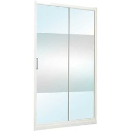 Tecnomat PORTA DOCCIA VITA SCORREVOLE 158-163H195 VETRO TEMPERATO SERIGRAFATO 6mm PROFILI ARGENTO LUCIDO