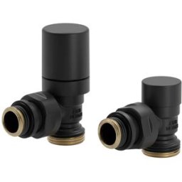 Poletti KIT VALVOLA TERMOSTATICA E DETENTORE A SQUADRA FIRST 1/2'' NERO OPACO ATTACCO EK