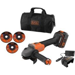 Black & Decker SMERIGLIATRICE B&D 115 mm 18V BCG6L8F1SQW BATTERIA 4Ah CARICABATTERIA BRUSHLESS PESO 3,9 kg