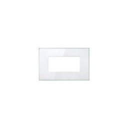 4box PLACCA 4 MODULI COMPATIBILE VIMAR CON SUPPORTI PLANA ARKE EIKON IN METACRILATO BIANCO