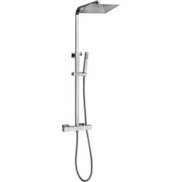 Marvel COLONNA DOCCIA NIVES 1 GETTO CROMO SOFFIONE INOX 250x250 mm MISCELATORE TERMOSTATICO