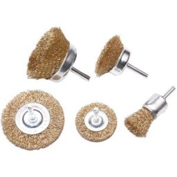 Harden SET 5 PEZZI SPAZZOLE IN METALLO Ø25-50-75 mm E Ø25-50 mm CIRCOLARI PER TRAPANO