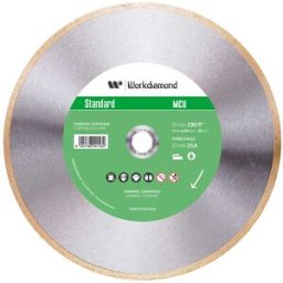 Workdiamond DISCO DIAMANTATO Ø230 mm CORONA CONTINUA PER GRES E MARMO PER TAGLIAPIASTRELLE
