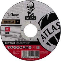 Atlas 10 DISCHI ABRASIVI Ø115 mm SPESSORE 1,0 mm TAGLIO INOX