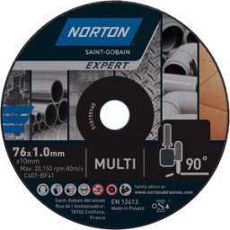 Symantec 5 DISCHI ABRASIVI EXPERT Ø76 mm SPESSORE 1,00 mm FORO 10 mm TAGLIO MULTIMATERIALE