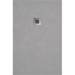 Tecnomat PIATTO DOCCIA ELEGANCE IN MARMORESINA SPATOLATO CEMENTO 70x120 H 2,5 cm PILETTA Ø 90 mm