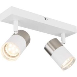 Tecnomat BARRA GLOBO LILLY 2xGU10 FINO 25W METALLO BIANCO SATINATO ORIENTABILE