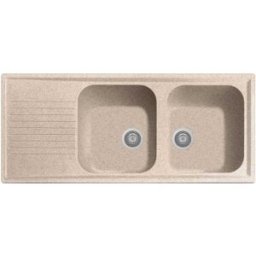 Tecnomat LAVELLO DIAMANT 116x50 cm IN GRANIT AVENA 2 VASCHE CON SGOCCIOLATOIO REVERSIBILE