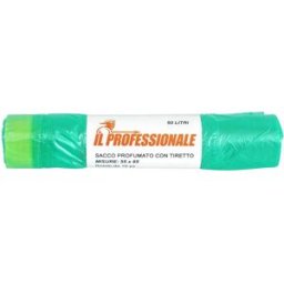 Ilprofessionale SACCO PATTUMIERA VERDE 55x65 cm 50 l IN HDPE ANTIGOCCIA CON MANIGLIA A SCORRIMENTO