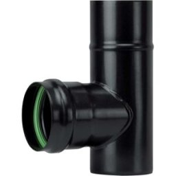 Save Fumisteria TUBO A T PELLET SAVE Ø 80 mm M/F NERO PORCELLANATO SPESSORE 1,2 mm