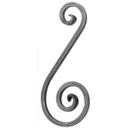 Pro_metal_design RICCIO A S FERRO 270x120 mm SEZIONE 10x10 mm PER ORNAMENTI