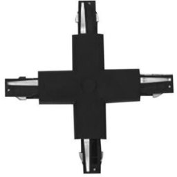 Intec_fan CONNETTORE TRACK A CROCE PER SISTEMA A BINARIO CON GUIDA TRIFASE COLORE NERO