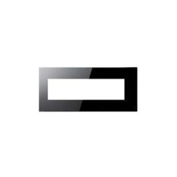 4box PLACCA 7 MODULI COMPATIBILE VIMAR CON SUPPORTI PLANA ARKE EIKON IN METACRILATO NERO