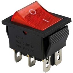 Tecnomat DEVIATORE LUMINOSO ROSSO 250V 16A DA PANNELLO 21,5x28 mm
