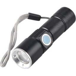 Luxen TORCIA LED RICARICABILE FINO A 200 lumen CON ZOOM IN ALLUMINIO CON USB IP55