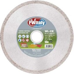 Pwi DISCO DIAMANTATO Ø180 mm CORONA CONTINUA A UMIDO PER GRES PER TAGLIAPISTRELLE
