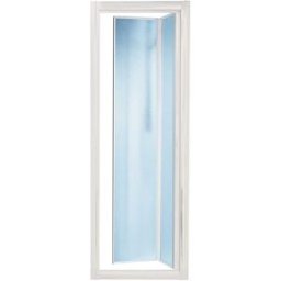 Tecnomat PORTA DOCCIA GRANCAYM PIEGHEVOLE (77-81) H185cm VETRO TEMPERATO 3mm STAMPATO PROFILI BIANCHI