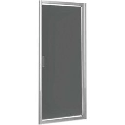 Tecnomat PORTA DOCCIA VITA BATTENTE 87-92 195 cm VETRO TEMPERATO FUME' 6 mm PROFILI ARGENTO LUCIDO