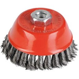 Tecnomat SPAZZOLA TRECCIA 100 mm FILO ACCIAIO PER SMERIGLIATRICE ATTACCO M14