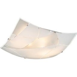 Globo PLAFONIERA PARANJA 2xE27 60W IN METALLO CROMO E VETRO SERIGRAFATO 30x30 cm IP20