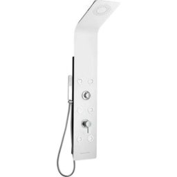 Aquapro COLONNA DOCCIA IDRO ACQUAPRO YORK IN ALLUMINIO BIANCO 6 GETTI CON MISCELATORE E DEVIATORE