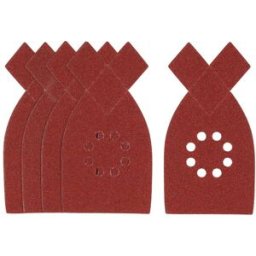 Stanley 5 FOGLI ABRASIVI GRANA 80 A PUNTA ATTACCO A STRAPPO PER MULTILEVIGATRICE