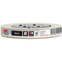 3M NASTRO MASCHERATURA P3630 18mm x 50m BEIGE PER INTERNI IDEALE PER SUPERFICI LISCE