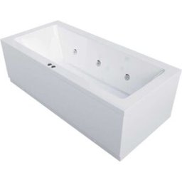 Luxtone VASCA IDROMASSAGGIO CUBE 170x70 cm IN ACRILICO BIANCA PANNELLO FRONTALE LATERALE