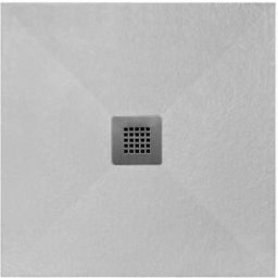Tecnomat PIATTO DOCCIA SERIE SWING IN MARMORESINA BIANCO 80X80 cm H 2,7 cm PILETTA Ø 90 mm