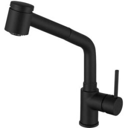 Tecnomat MISCELATORE LAVELLO MARVEL BERNA NERO BOCCA BASSA CON DOCCETTA ESTRAIBILE CARTUCCIA Ø35 mm