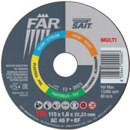 Sait DISCO ABRASIVO FAR AC46P Ø115 mm SPESSORE 1,6 mm TAGLIO MULTIMATERIALE
