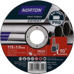 Symantec DISCO ABRASIVO EXPERT Ø115 mm SPESSORE 1,0 mm TAGLIO INOX SMERIGLIATRICI BATTERIA