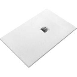 Tecnomat PIATTO DOCCIA KYMA EFFETTO PIETRA IN GEL COAT BIANCO 70x90 cm H 3 cm PILETTA Ø 90 mm