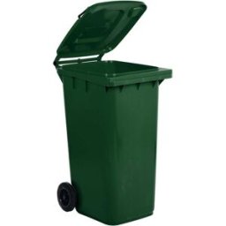 Tecnomat BIDONE CARRELLATO MOBILPLASTIC 240 l VERDE CON COPERCHIO