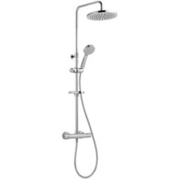 Huber COLONNA DOCCIA LODGE 3 GETTI CROMO SOFFIONE ABS Ø 250 mm MISCELATORE TERMOSTATICO