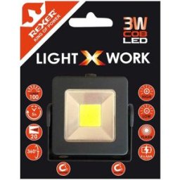 Tecnomat MINIPROIETTORE LED REXER CON BASE MAGNETICA 3W CREE DURATA 5 ORE LUMINOSITA' 100 lumen