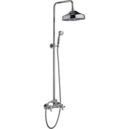 Marvel COLONNA DOCCIA ALBERTA 1 GETTO CROMO SOFFIONE OTTONE Ø 250 mm RUBINETTO DOCCIA ESTERNO