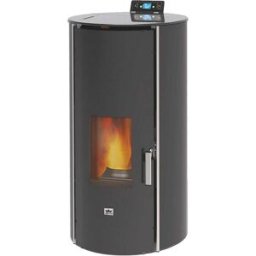 Adler TERMOSTUFA A PELLET IDRO REDONDA PALLADIO 24 21,96 kW NOMINALI VETRO NERO