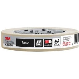 3M NASTRO MASCHERATURA P3630 24mm x 50m BEIGE PER INTERNI IDEALE PER SUPERFICI LISCE