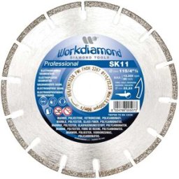 Workdiamond DISCO DIAMANTATO Ø115 mm CORONA A SETTORI MARMO GRANITO RESINE CERAMICHE