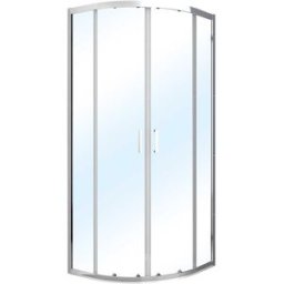 Tecnomat BOX DOCCIA GREEN 1/4 CERCHIO TRASPARENTE (87-89)x(87-89)cm 6 mm PROFILI ALLUMINIO CROMO