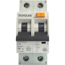 Tecnoline INTERRUTTORE MAGNETOTERMICO DIFEFRENZIALE 1P+N 32A 6kA 300 mA CLASSE A 2 MODULI