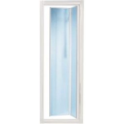 Tecnomat PORTA DOCCIA GRANCAYM PIEGHEVOLE (85-89) H185cm VETRO TEMPERATO 3mm STAMPATO PROFILI BIANCHI